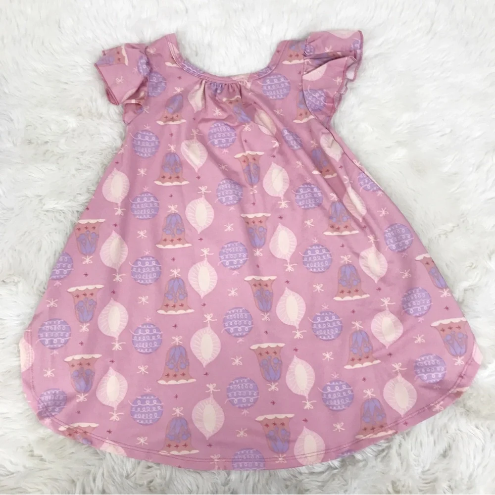 DOT DOT SMILE‎ Girls Pink Christmas Swing Dress Size 2T Pink Ornaments Holiday